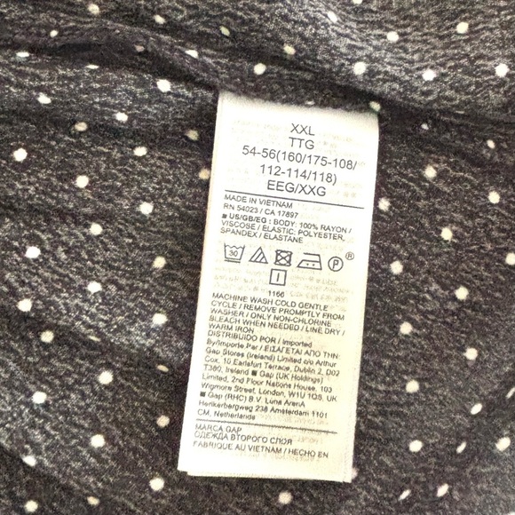 NWT GAP Black/Polkadot Rayon Square Neck Off Shoulder Peplum Peasant Top (XXL) - Picture 4 of 15